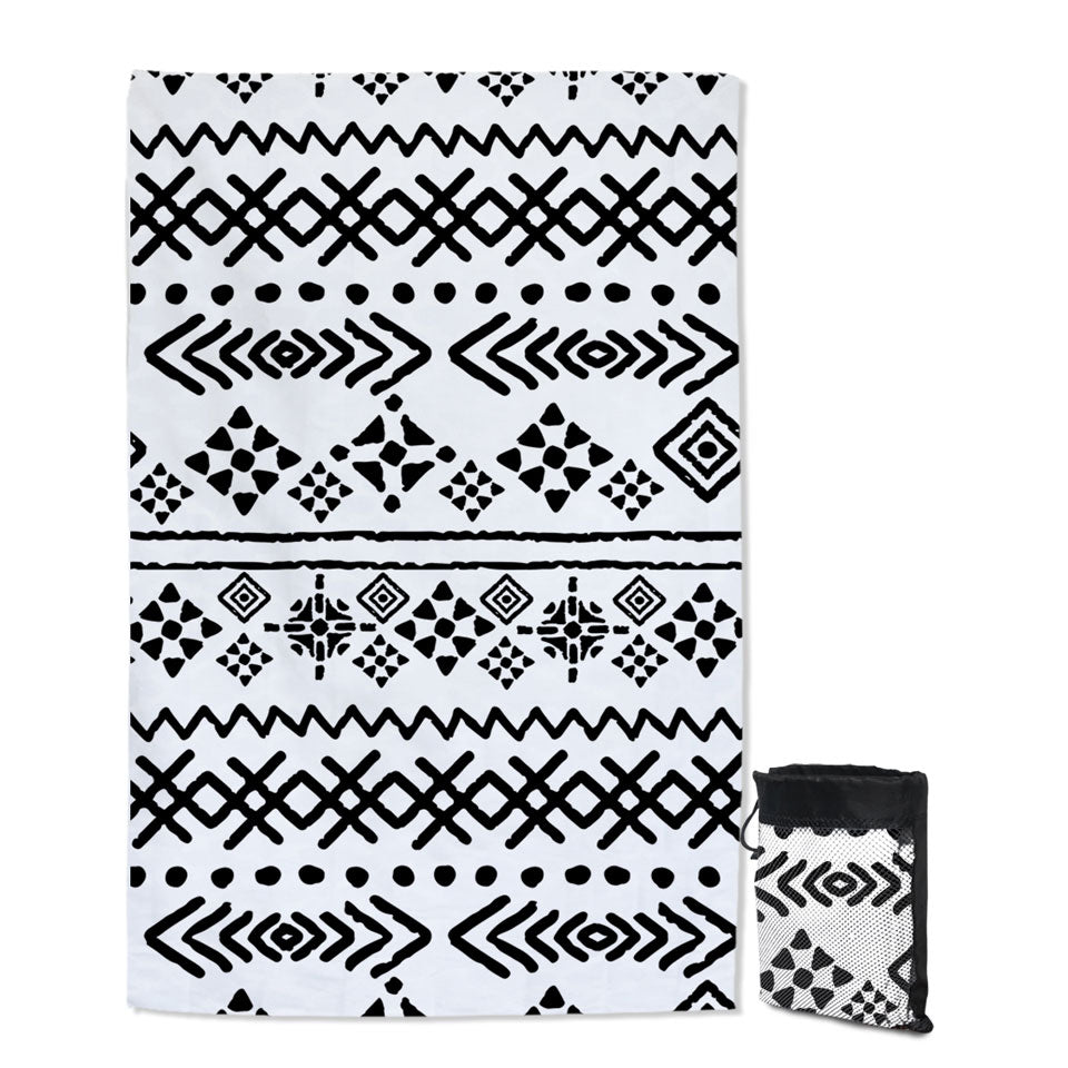 Black and White Aztec Thin Beach Towels