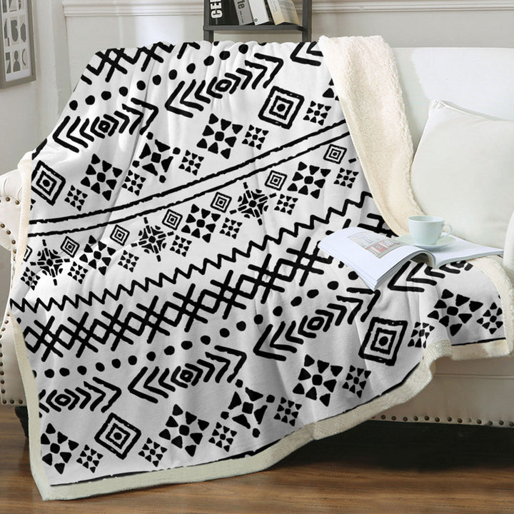 Black and White Aztec Throws