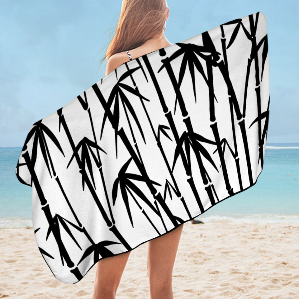 Black and White Bamboo Beach Towels