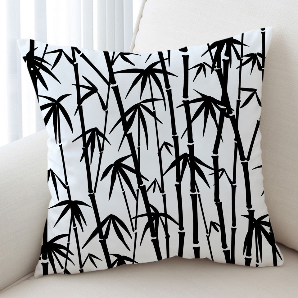 Black and White Bamboo Cushion