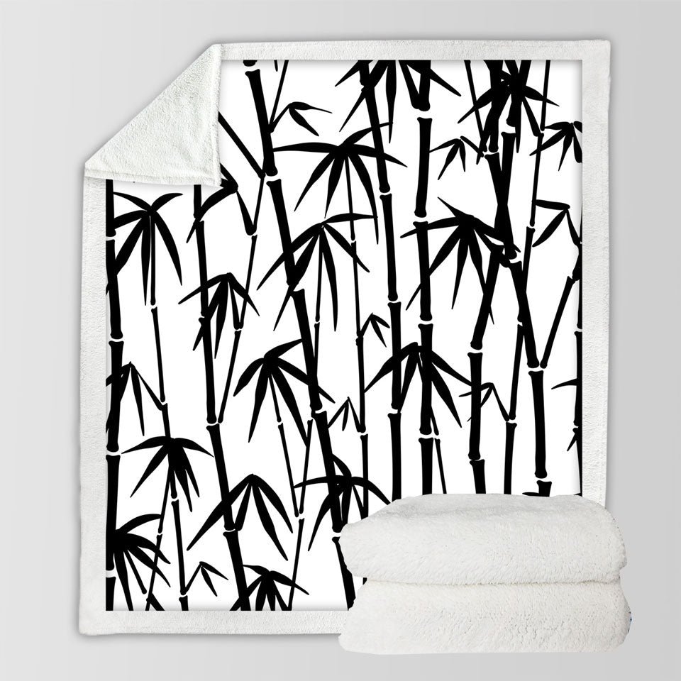 Black and White Bamboo Fleece Blankets