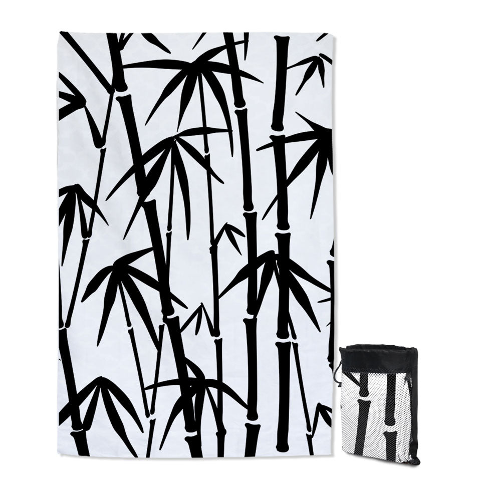 Black and White Bamboo Lightweight Beach Towel
