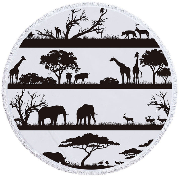 Black and White Beach Towel Bags of Africa