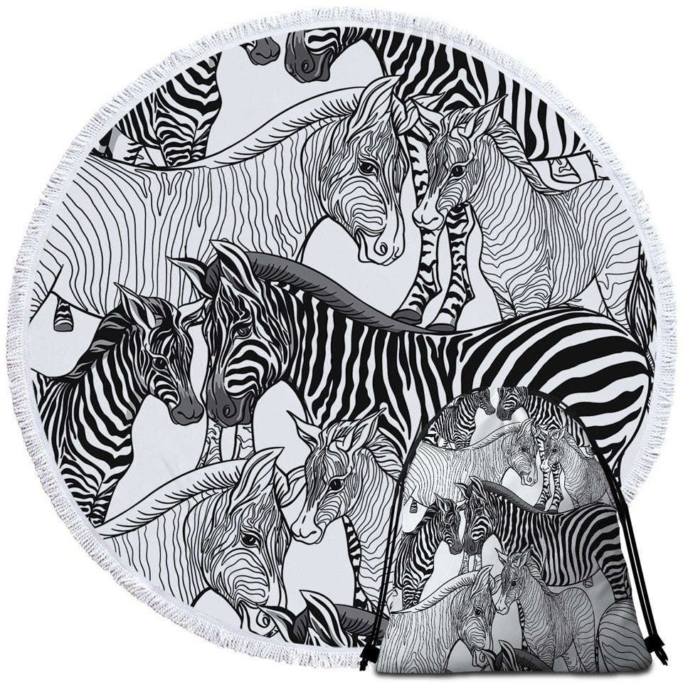Black and White Beach Towels Dazzle of Zebras
