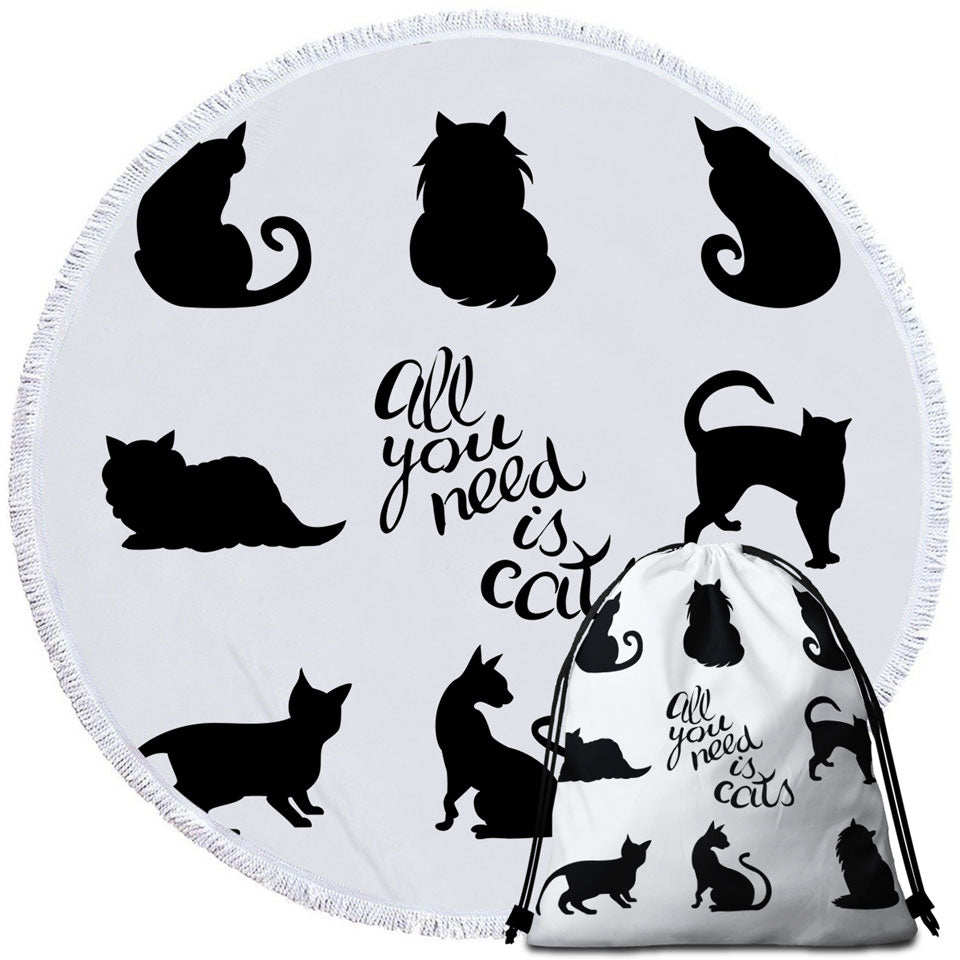 Black and White Best Beach Towels All You Need is Cats