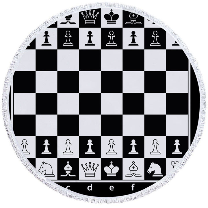 Black and White Chess Beach Towels
