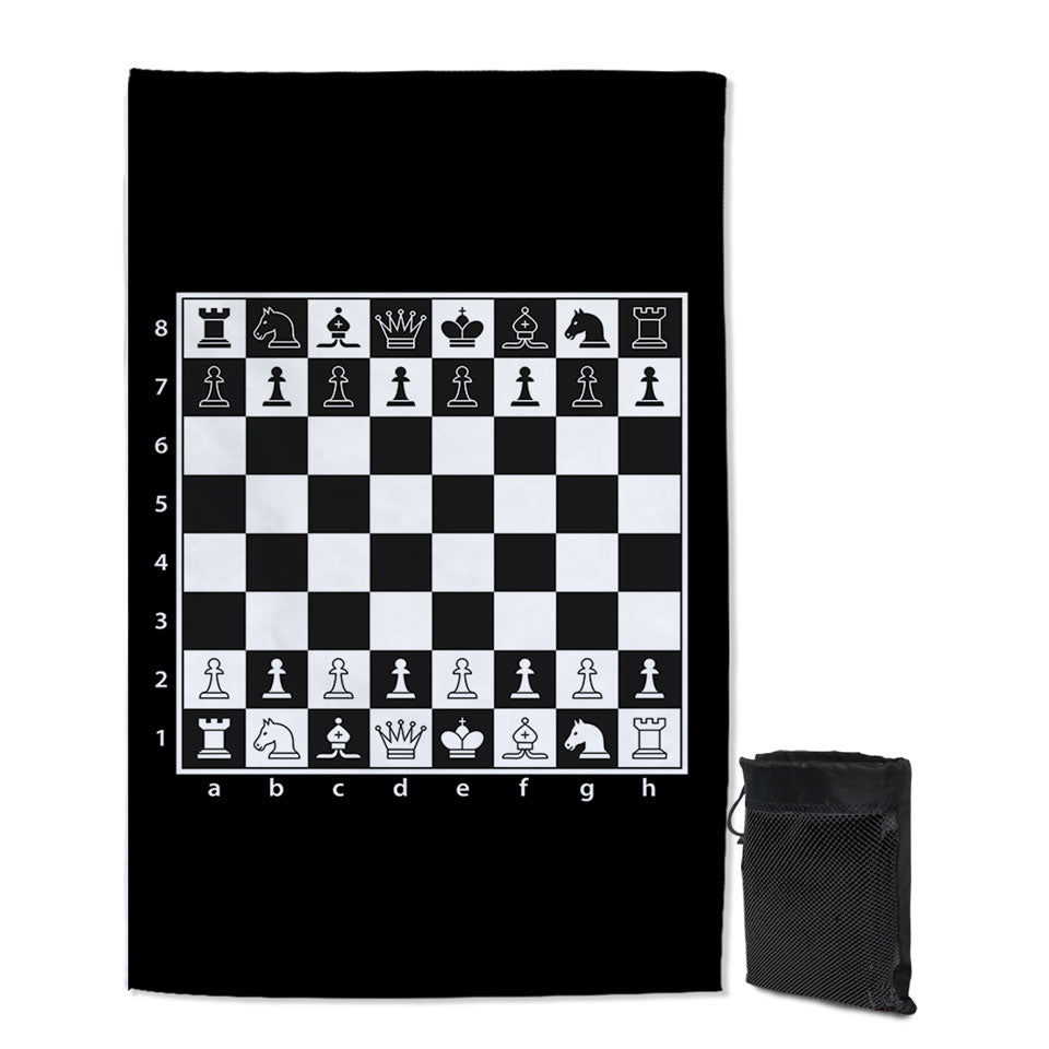 Black and White Chess Thin Beach Towels