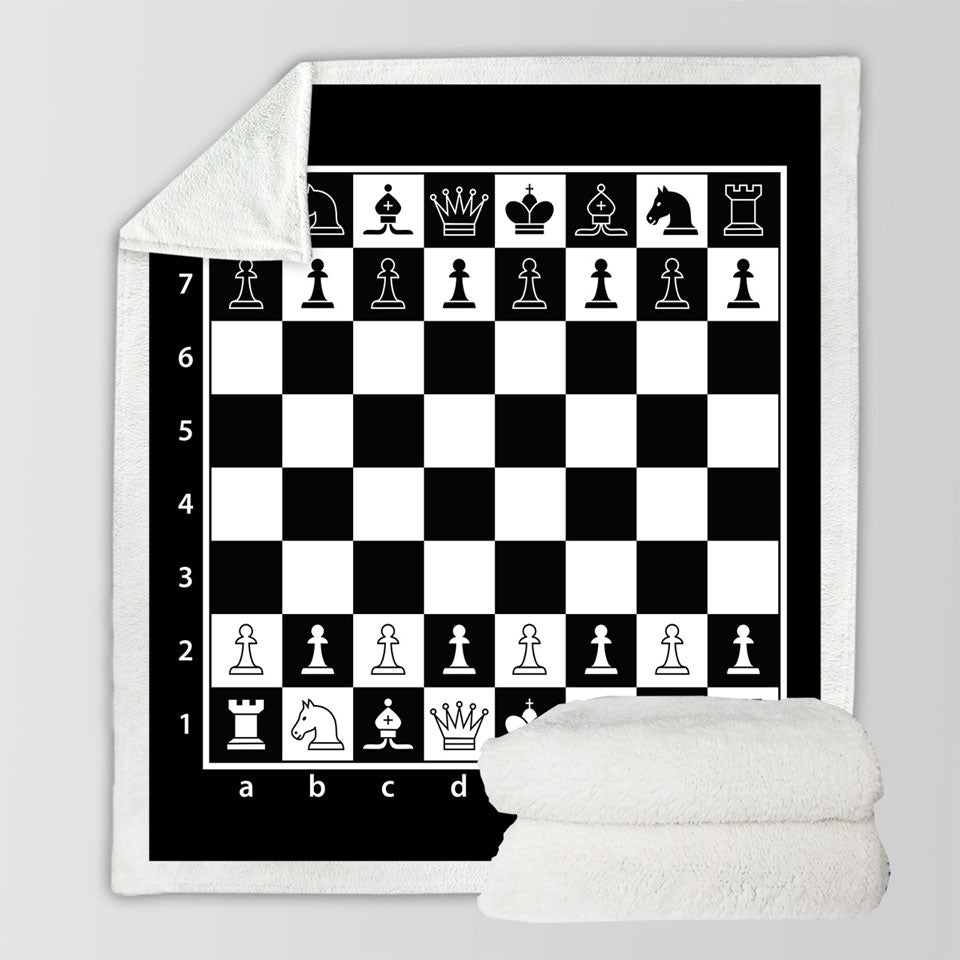 Black and White Chess Throw Blanket