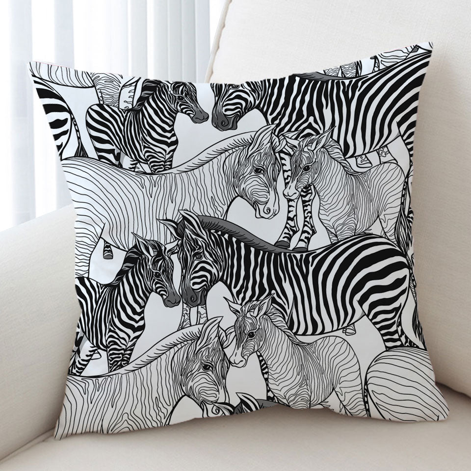 Black and White Cushion Covers Dazzle of Zebras