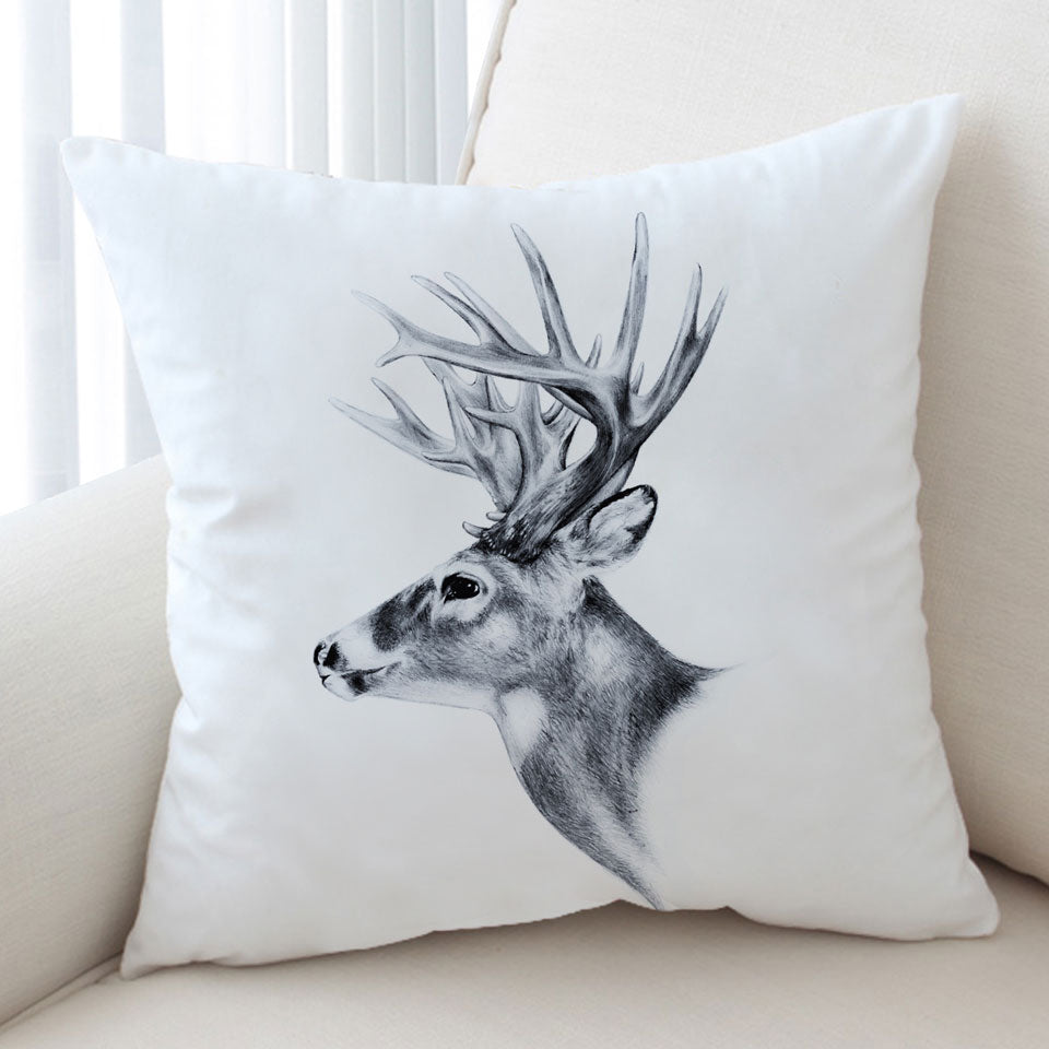 Black and White Deer Sofa Pillows
