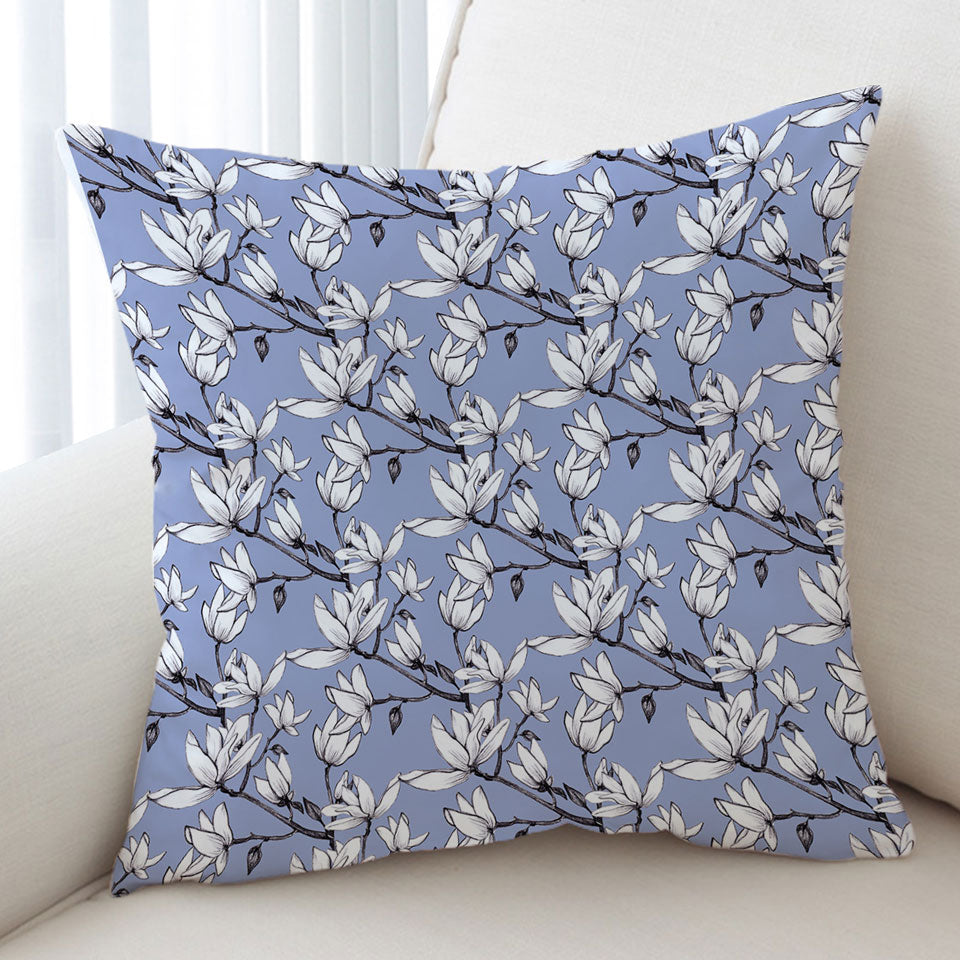 Black and White Flowers Decorative Pillows