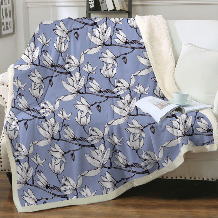 Black and White Flowers Throws