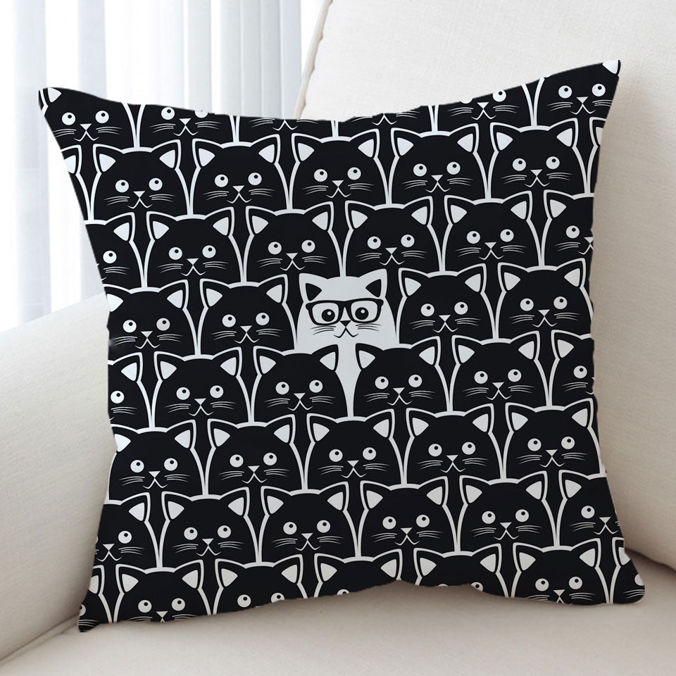 Black and White Funny Cats Cushions