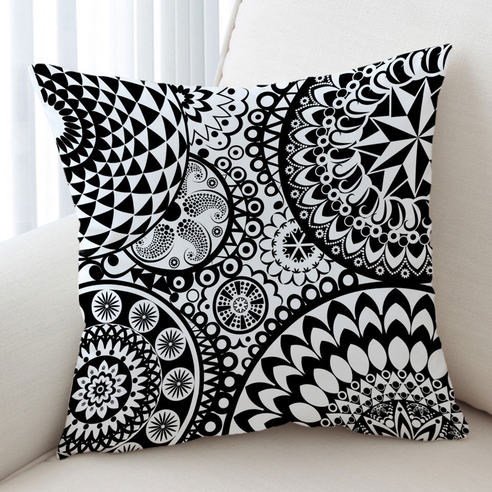 Black and White Mandalas Cushion