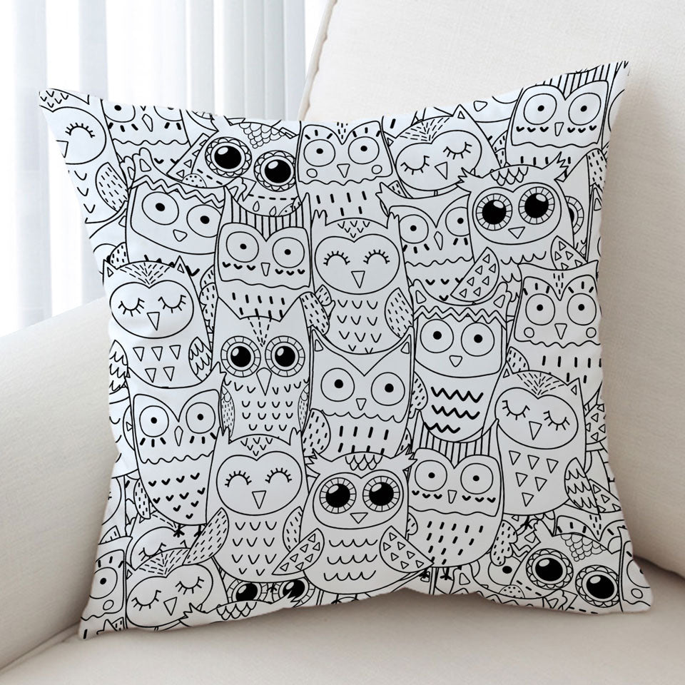 Black and White Owls Cushions