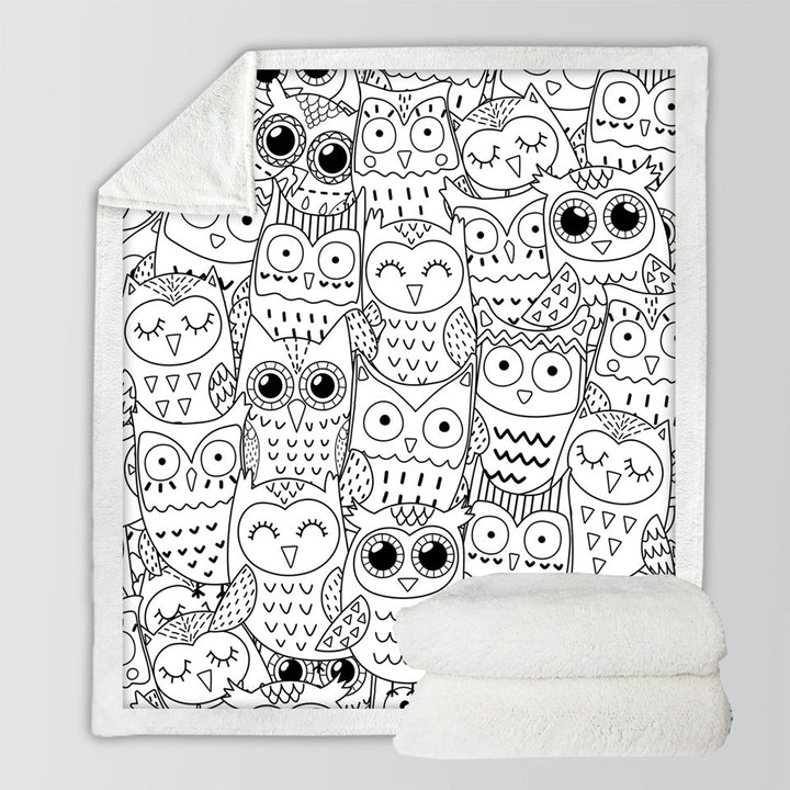 Black and White Owls Decorative Throws