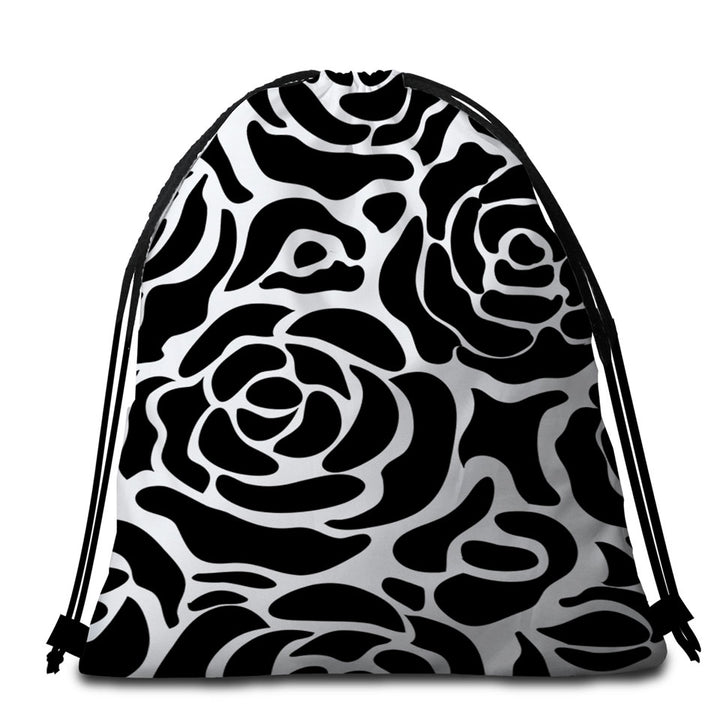 Black and White Roses Beach Towel Pack