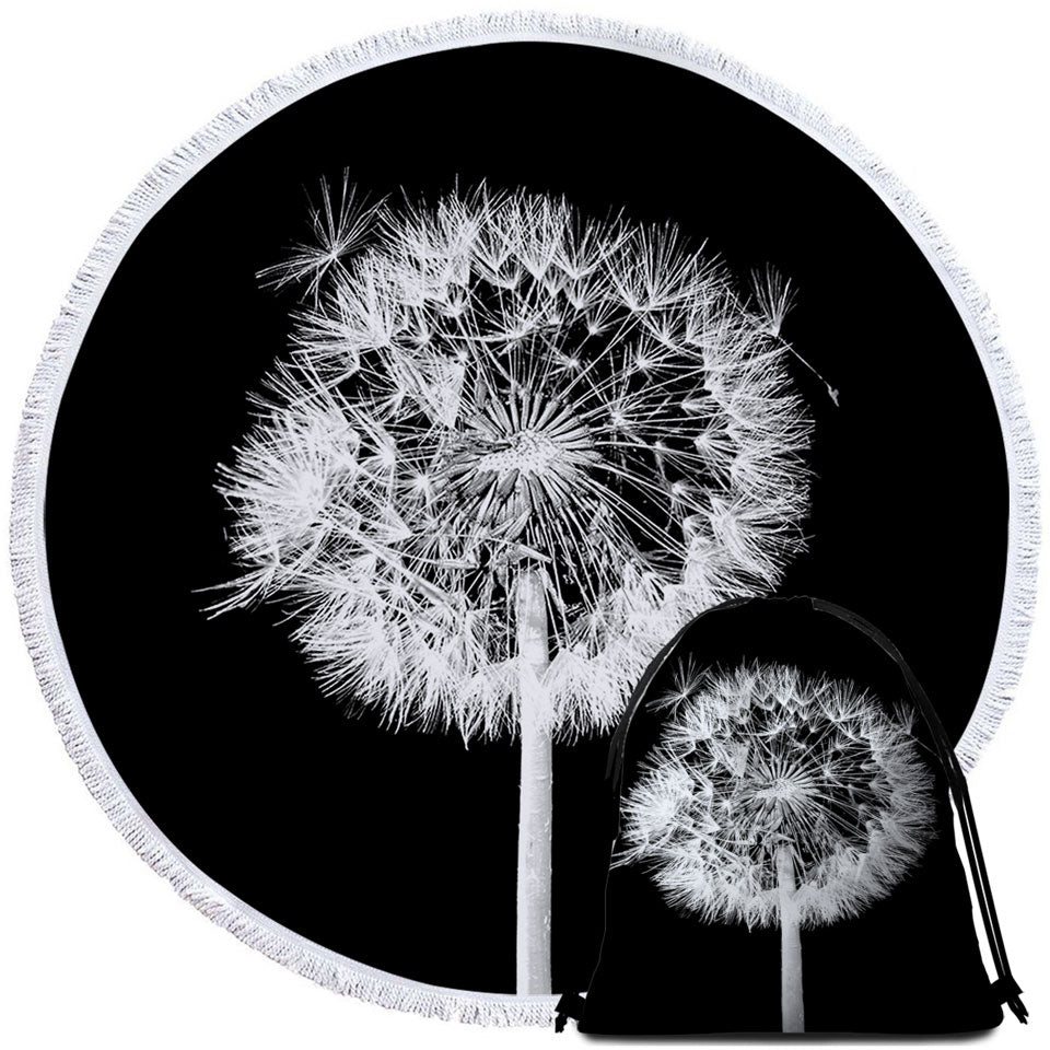 Black and White Round Towels Zoom Photo Groundsel