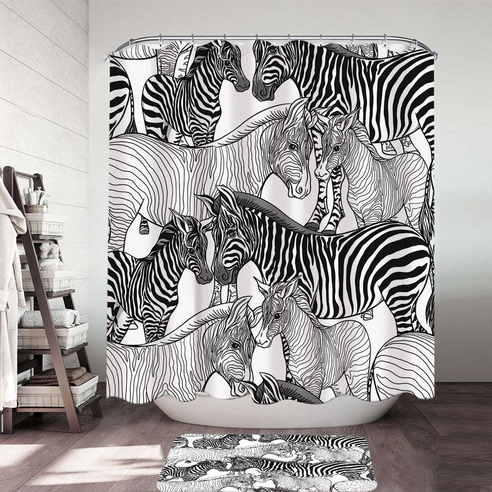 Black and White Shower Curtain Dazzle of Zebras