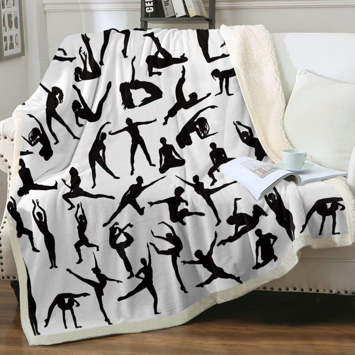 Black and White Throws Dancing Silhouettes