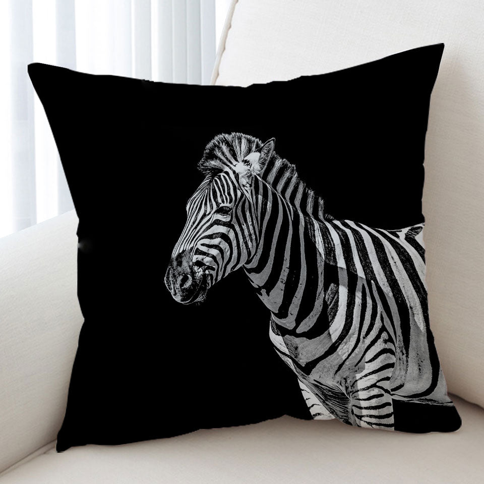 Black and White Wild Zebra Cushion
