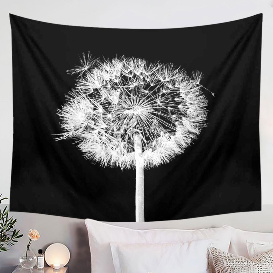 Black and White Zoom Photo Groundsel Wall Decor Tapestry