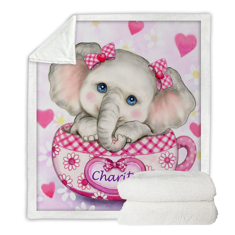 Blankets for Kids Inspiring Design Cute Girly Elephant