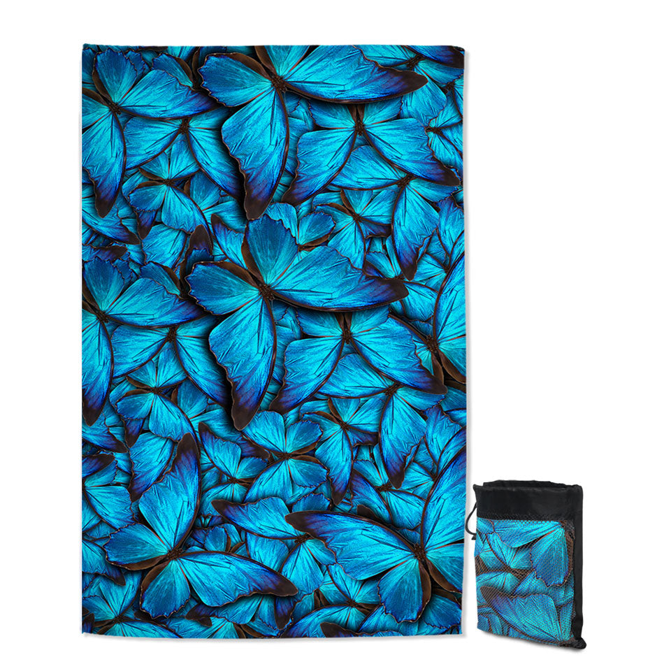 Blue Beach Towels with Butterflies