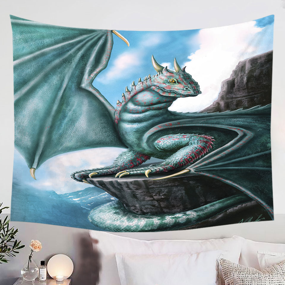 Blue-Dragon-Tapestry-Cliff-Fantasy-Art