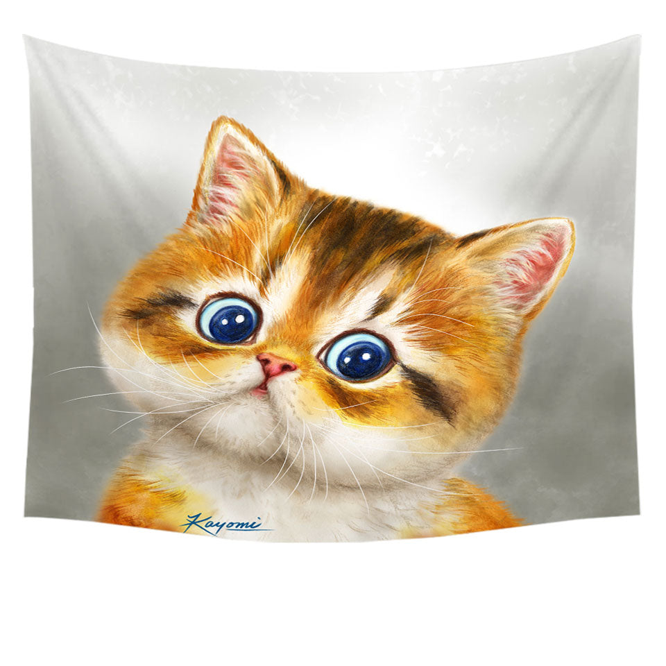 Blue Eyes Ginger Kitten Cat Wall Decor