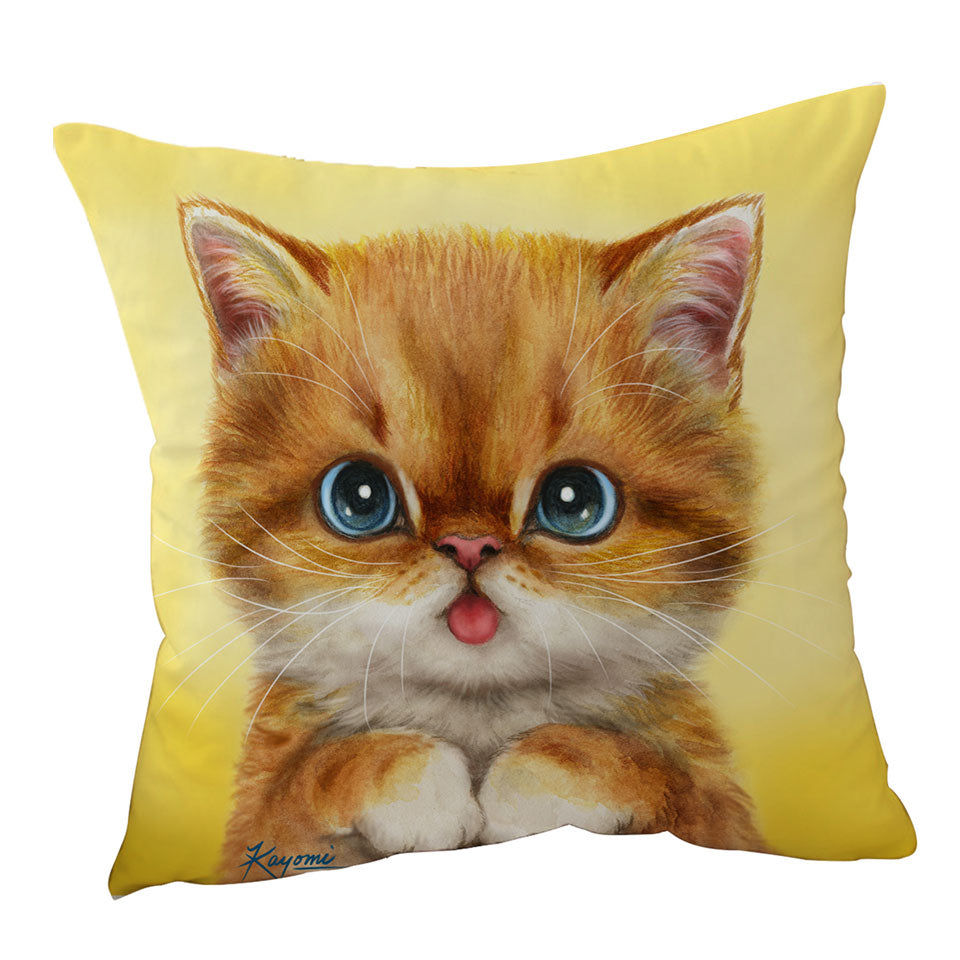 Blue Eyes Ginger Kitty Cat Cushions
