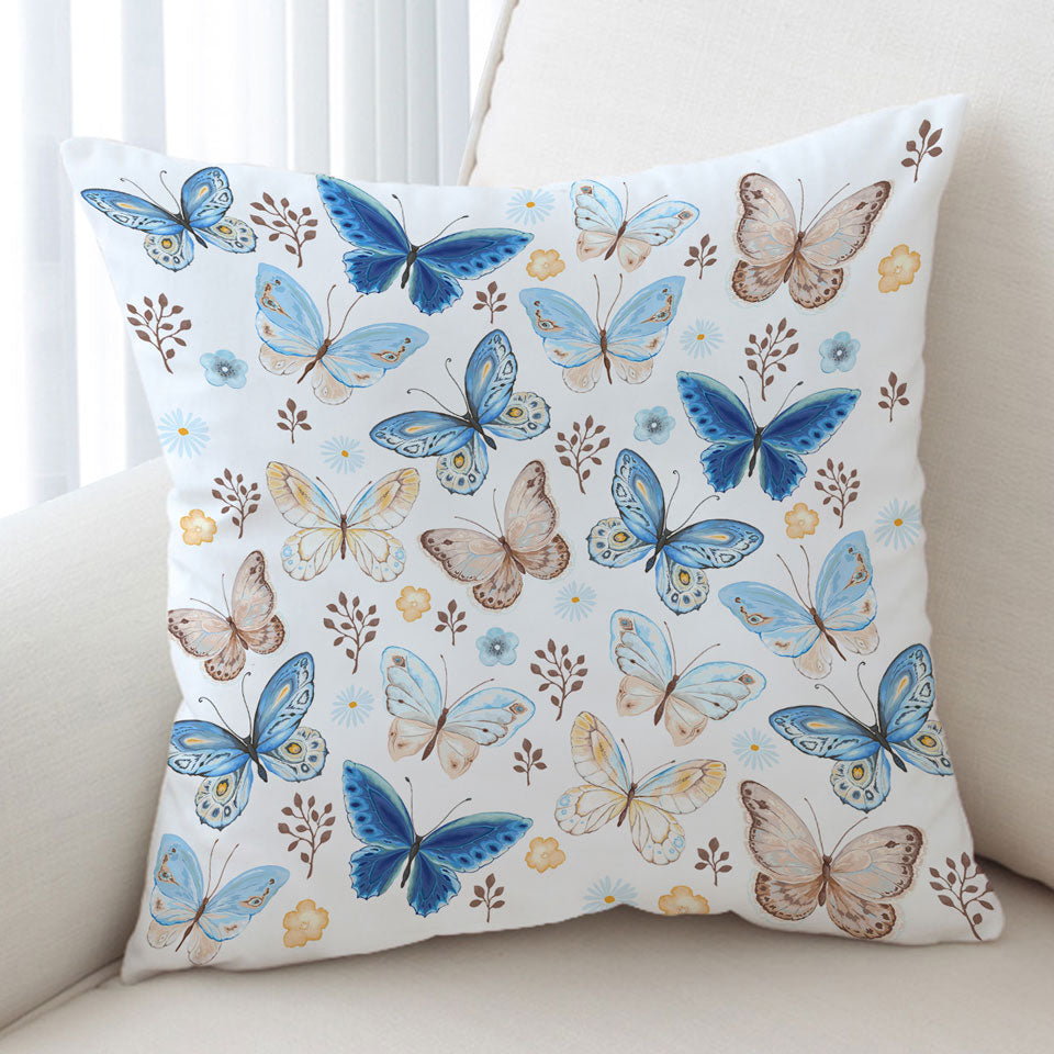 Blue Hues Butterflies Cushion Covers