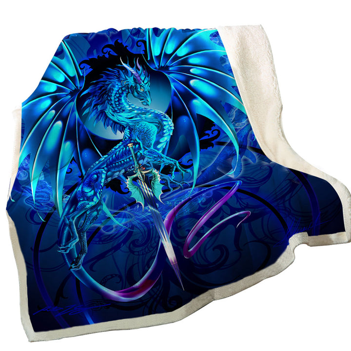 Blue Throws Fantasy Weapon Dragon Sword Sea Blade