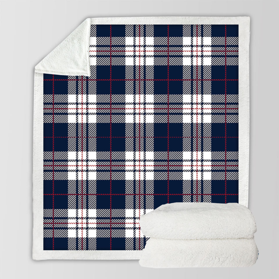 Blue White Red Gingham Throws