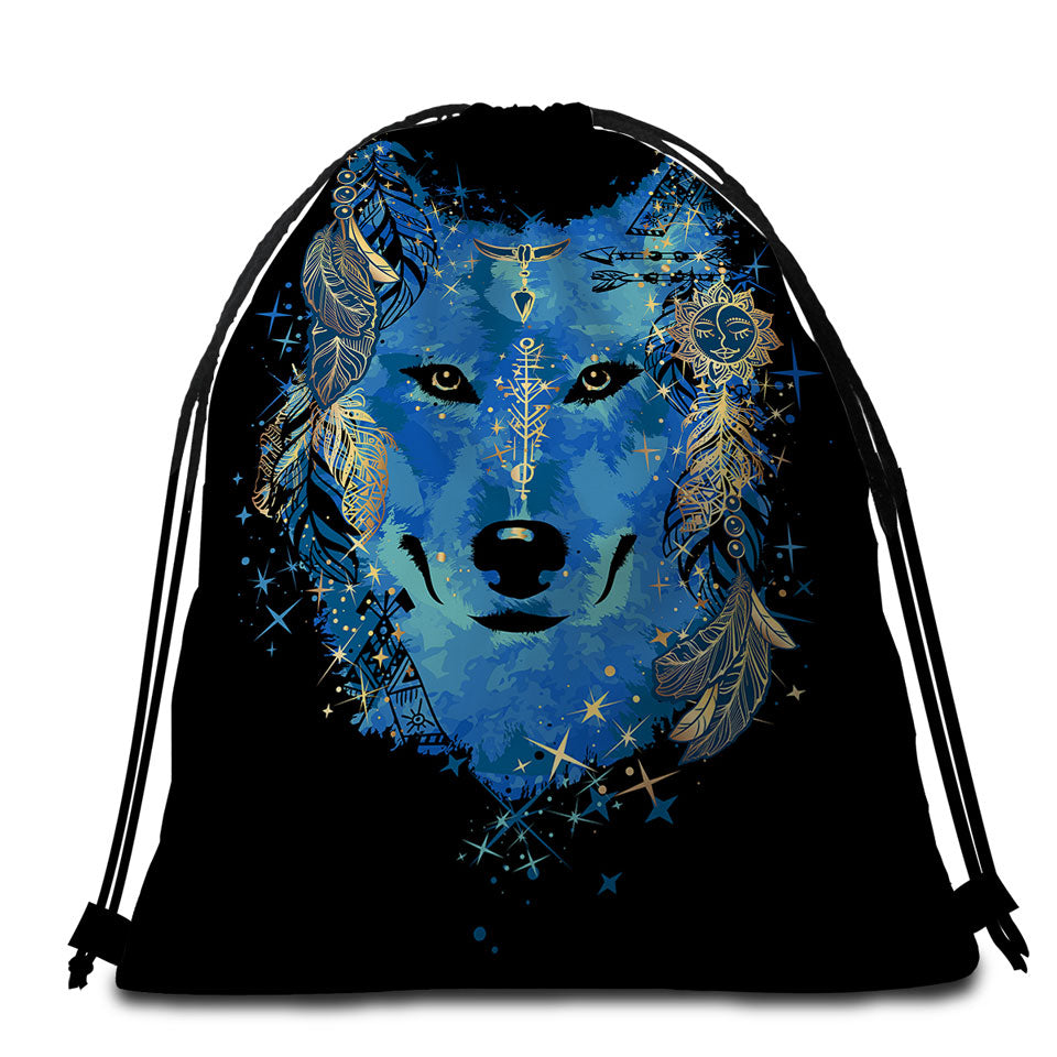 Blue Wolf Beach Bags and Towels