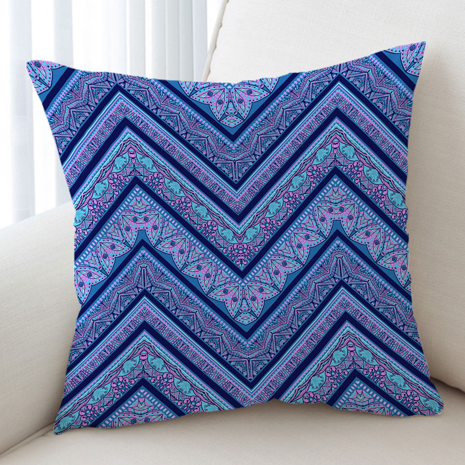 Bluish Purple Decorative Cushions Oriental Design