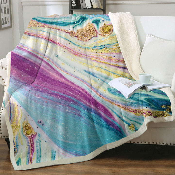 Bluish Purplish Marble Throws