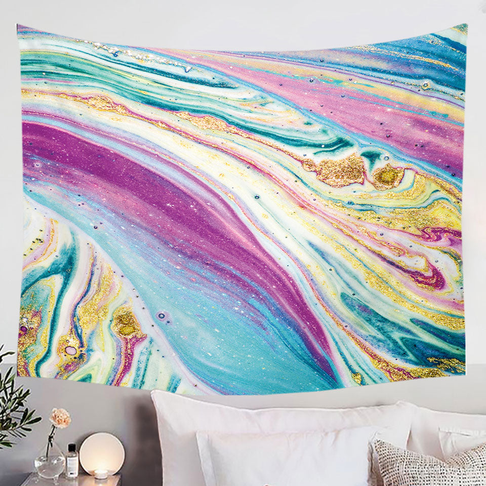 Bluish Purplish Marble Wall Tapestry