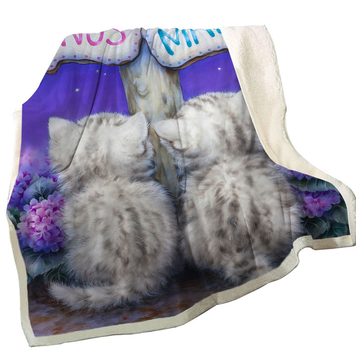 Boys or Girls Throws Venus or Mars Grey Kittens