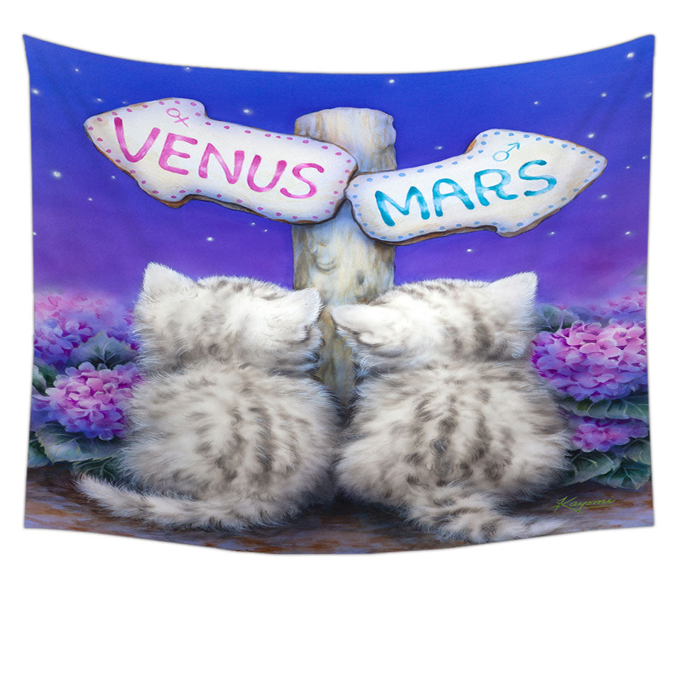 Boys or Girls Wall Decor Venus or Mars Grey Kittens