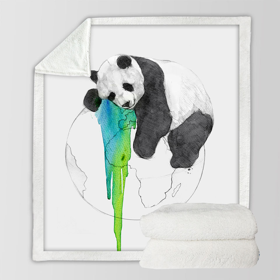 Brilliant Art Drawing Panda Sofa Blankets Sleeping on Earth