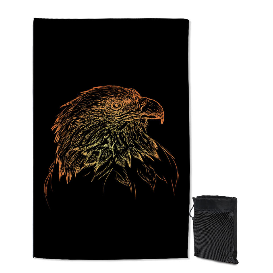 Bronze American Bald Eagle Beach Towels for Guys