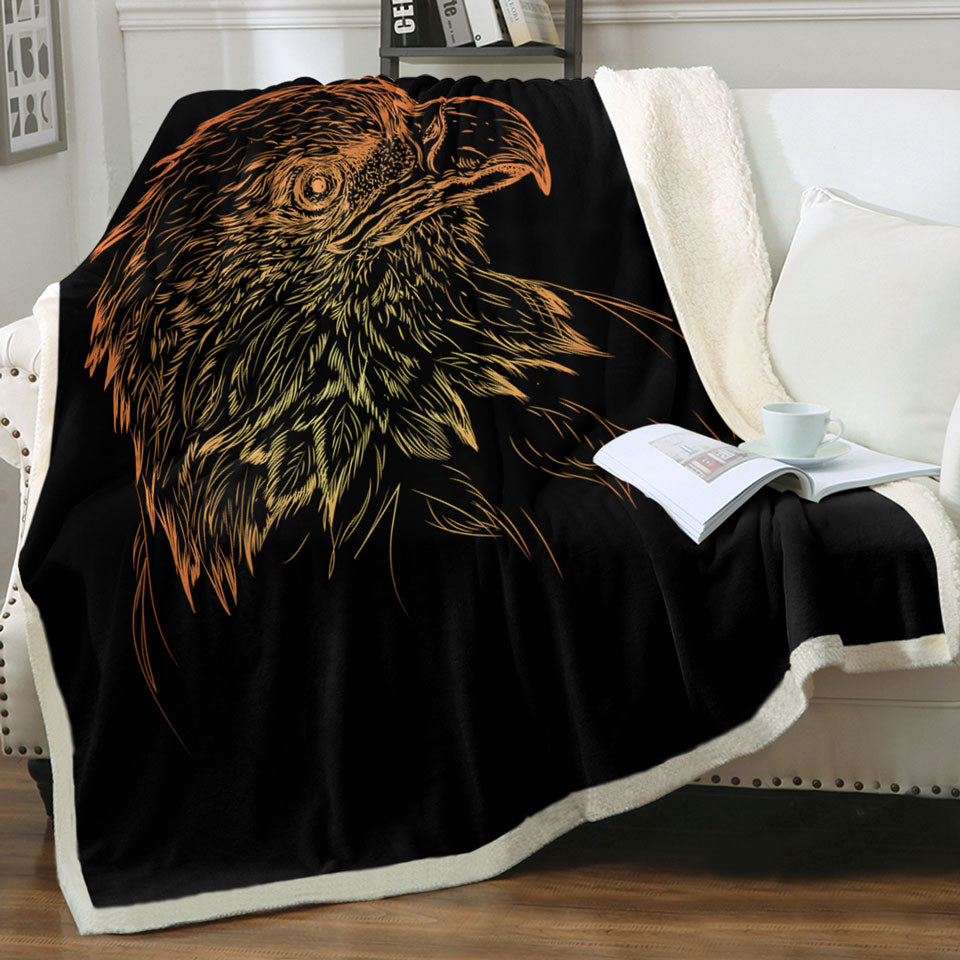 Bronze American Bald Eagle Throws for Guys