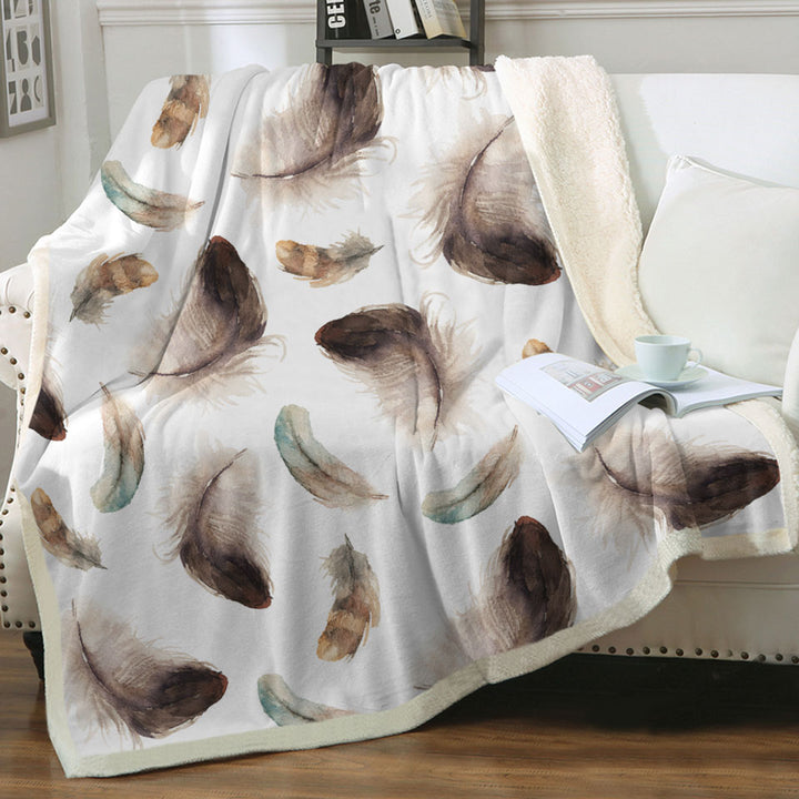 Brown Feathers Decorative Throws