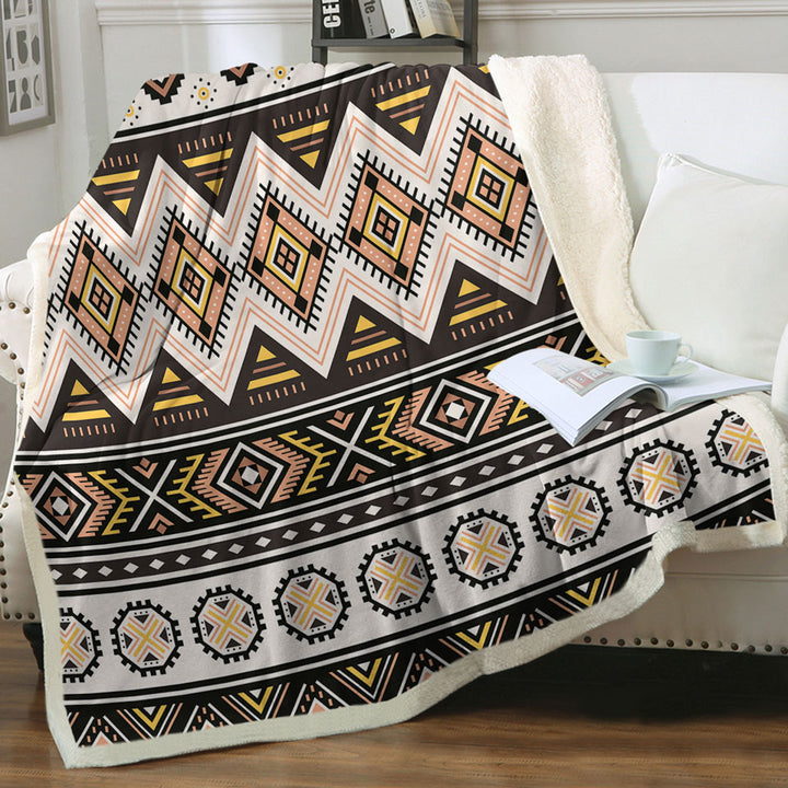 Brown and Beige Aztec Blankets