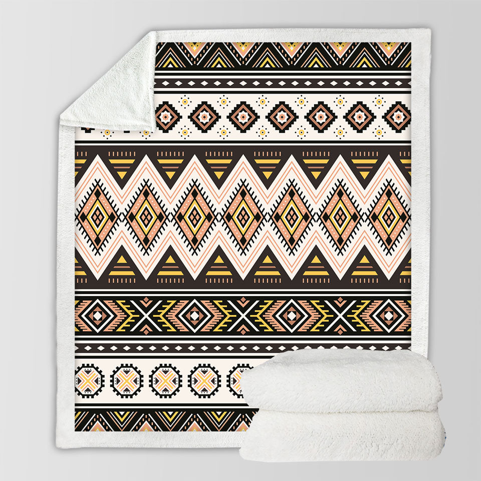 Brown and Beige Aztec Couch Throws
