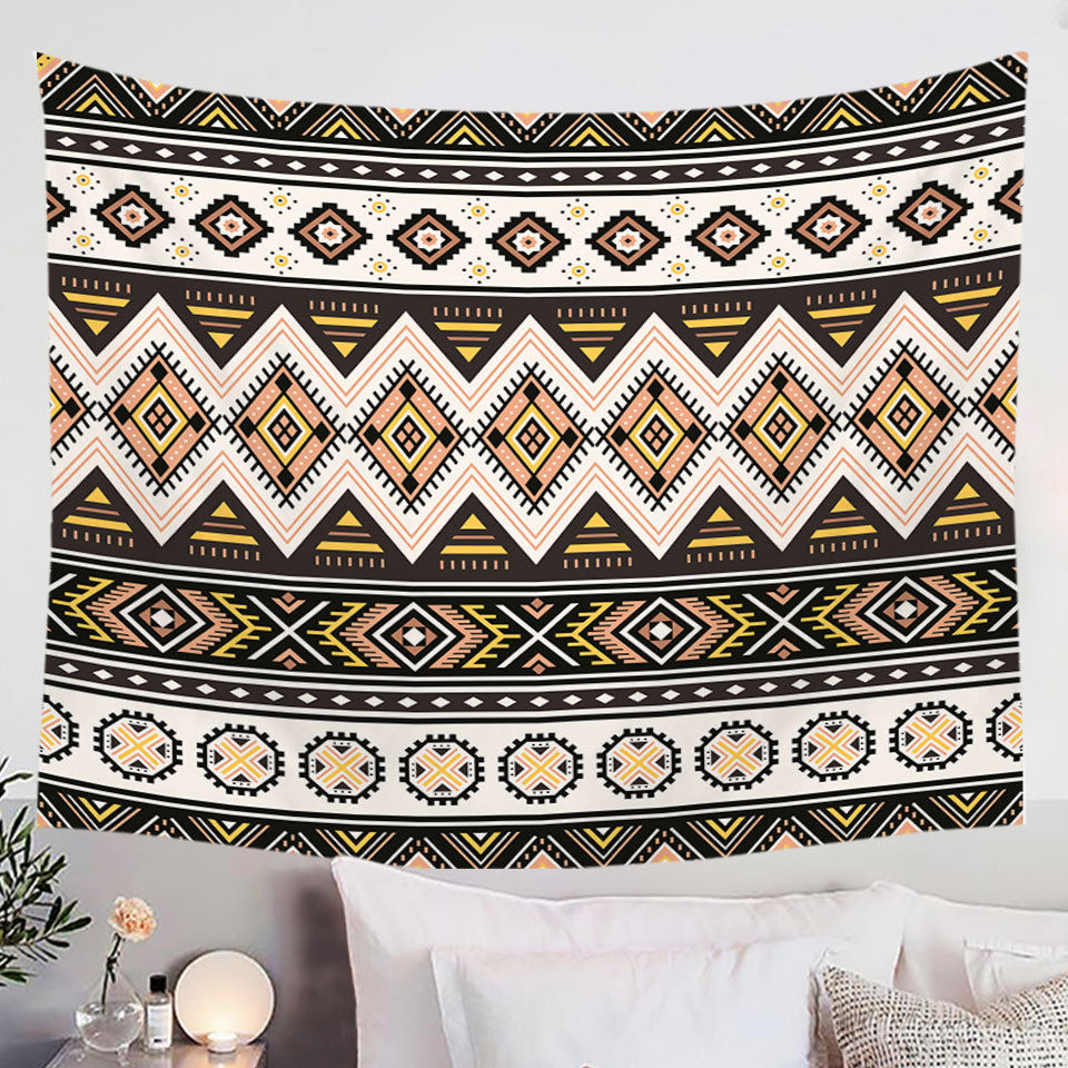 Brown and Beige Aztec Wall Decor Tapestry