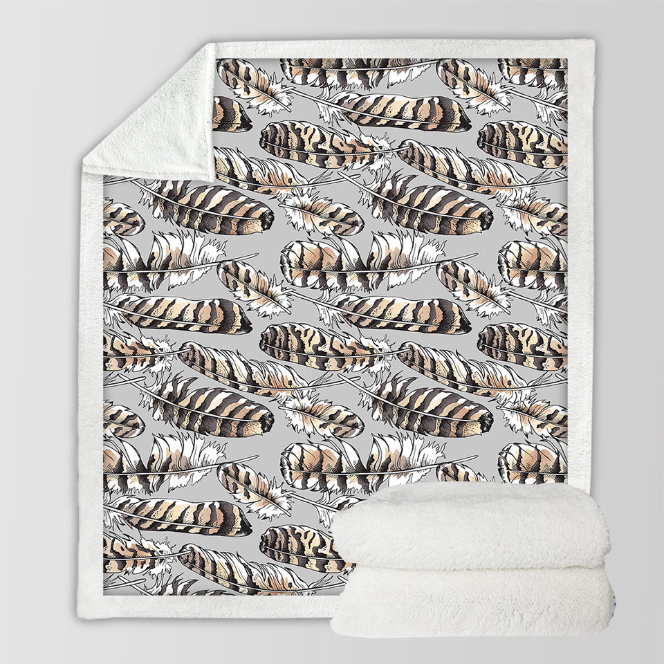 Brownish Feathers Decorative Throws