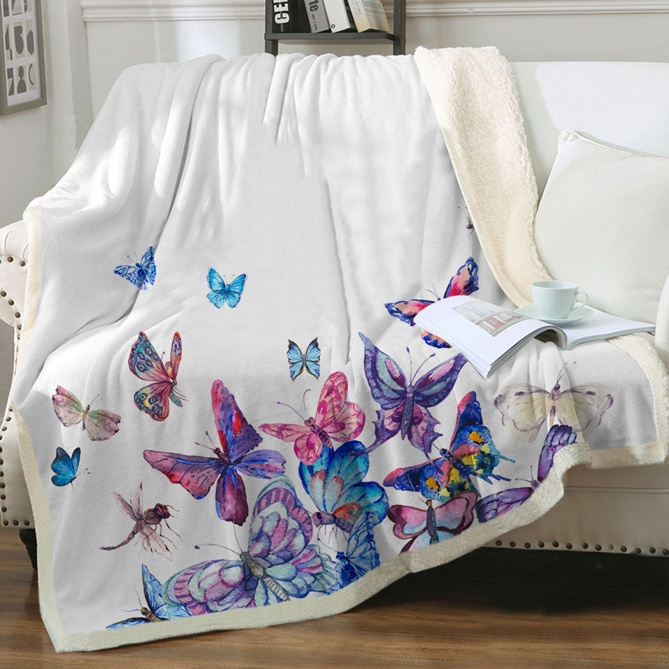 Butterflies Painting Throw Blanket