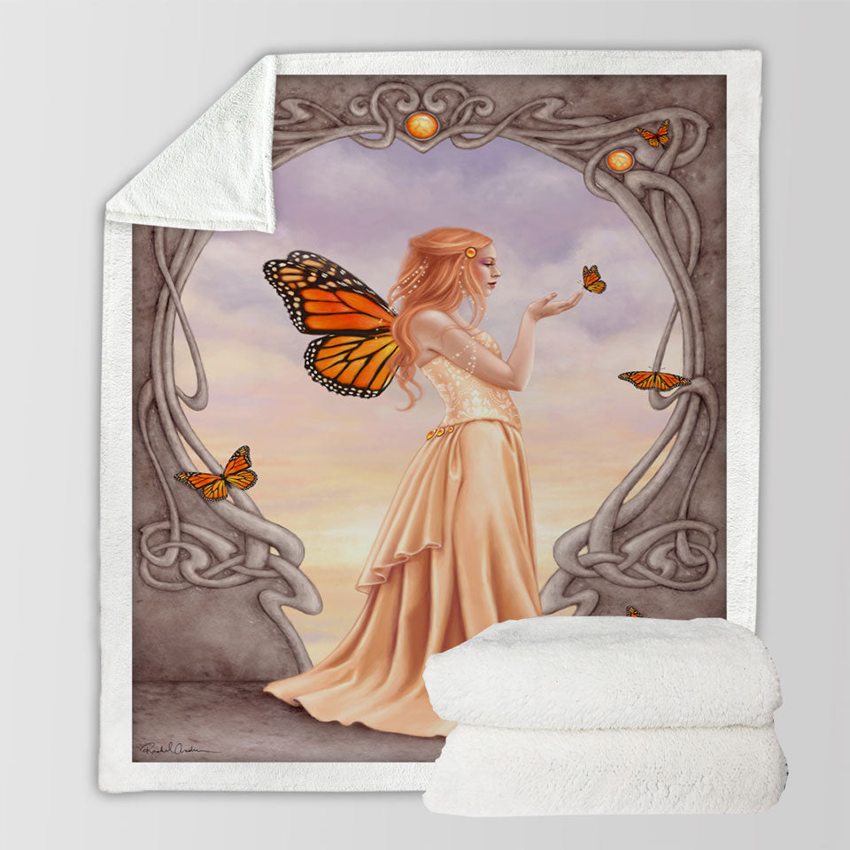 products/Butterflies-and-Peach-Citrine-Butterfly-Girl-Couch-Throws